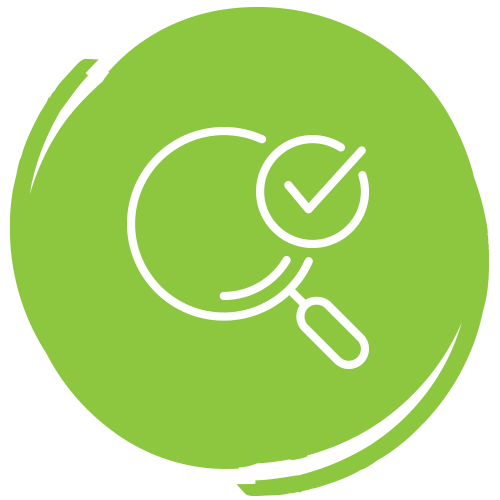 port-testing-icon Icon of a magnifying glass with a checkmark over it