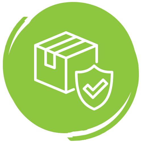 shipping-icon Icon of a box with a security shield near it
