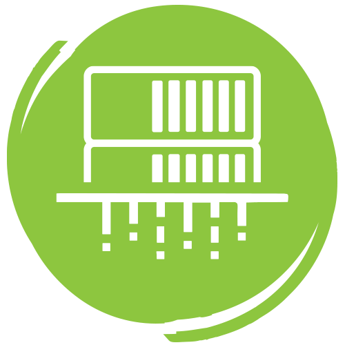 ITAD-data-sanitization-icon Icon of computer hardware being sanitized