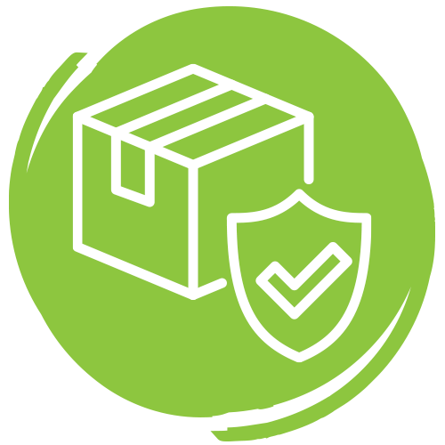 ITAD-logistics-icon Icon of a box with a security badge over it