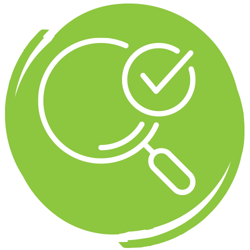 ITAD-regulations-icon Icon of magnifying glass with a checkmark over it