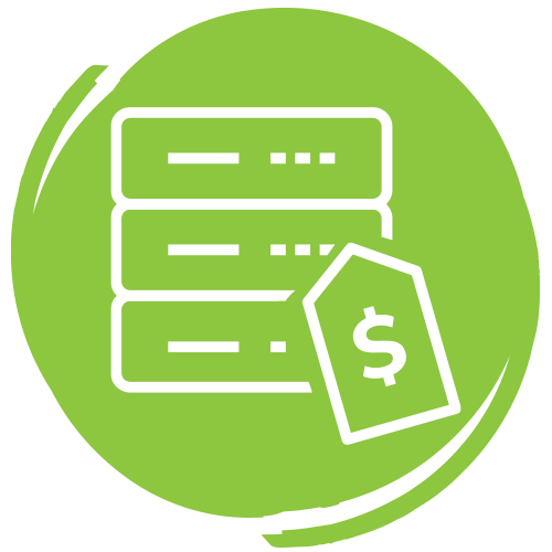 ITAD-revenue-stream-icon Icon of computer hardware with a price tag on it